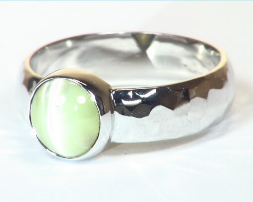 Cats Eye Chrysoberyl Natural Genuine Gemstones White Gold Ring RFK,454 - Image 3