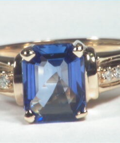 Blue Ceylon Sapphire Diamond Natural Genuine 14 KT, Engagement Lady's Ring,RFK490