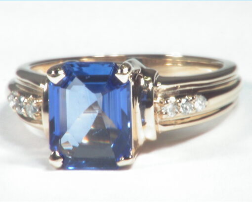 Blue Ceylon Sapphire Diamond Natural Genuine 14 KT, Engagement Lady's Ring,RFK490 - Image 5