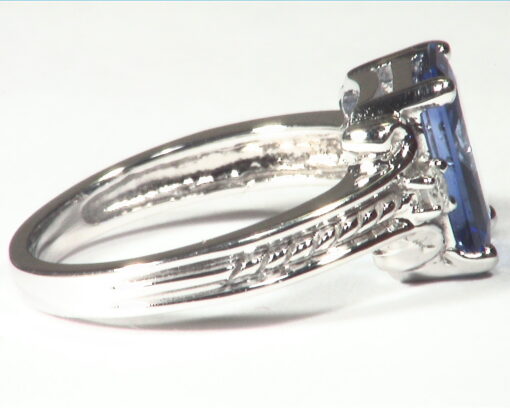 Blue Sapphire Sri Lanka Genuine 14 KT, White Gold Engagement Ring, RFK501 - Image 9