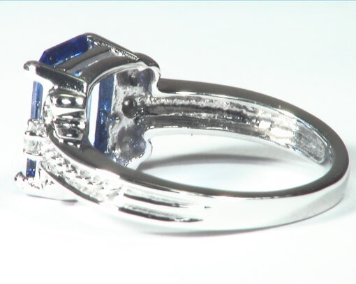 Blue Sapphire Sri Lanka Genuine 14 KT, White Gold Engagement Ring, RFK501 - Image 11