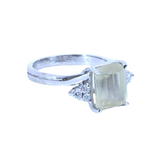 Sphene Natural Genuine Gemstone Ring set in 14 KT White Gold RFK,526