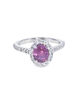 Ruby Natural Genuine Gemstone With GIA, Gold And Diamonds Lady's Ring, RFK544