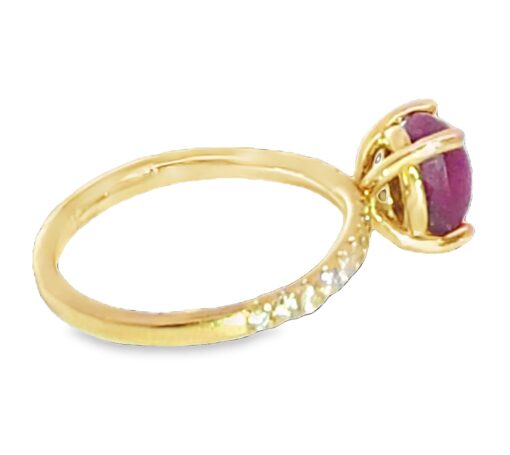 Star Ruby Genuine Gemstone Diamond ,18 kt yellow Gold Engagement Ring RFK,545 - Image 8