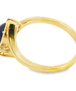 Alternative view of Blue Sapphire Natural Genuine 18 KT, Yellow Gold Diamond Engagement Ring H10