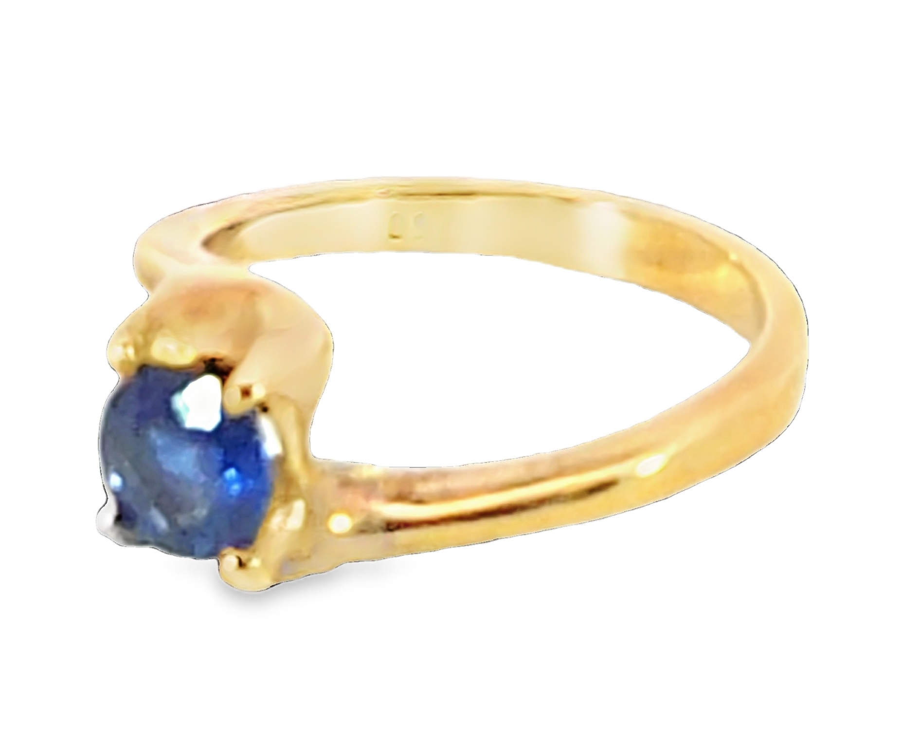 Blue Sapphire Sri Lanka Genuine 18 KT, Yellow Gold Engagement Ring H16 - Image 2