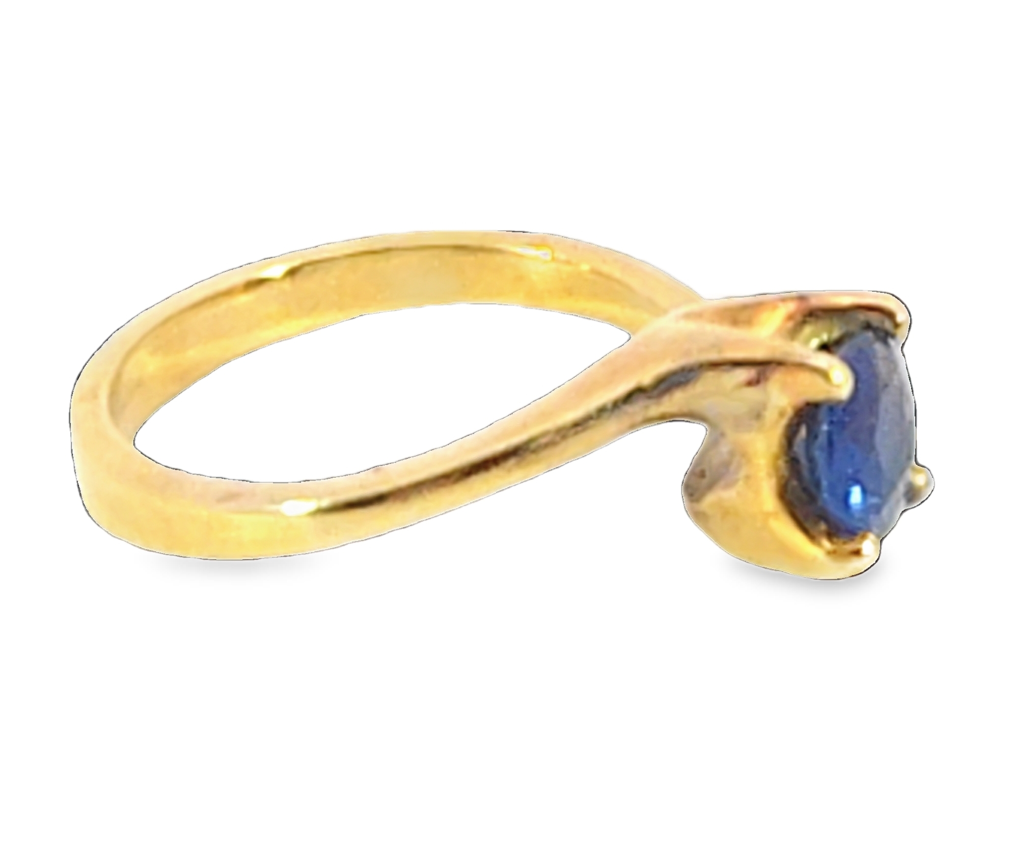 Blue Sapphire Sri Lanka Genuine 18 KT, Yellow Gold Engagement Ring H16 - Image 5