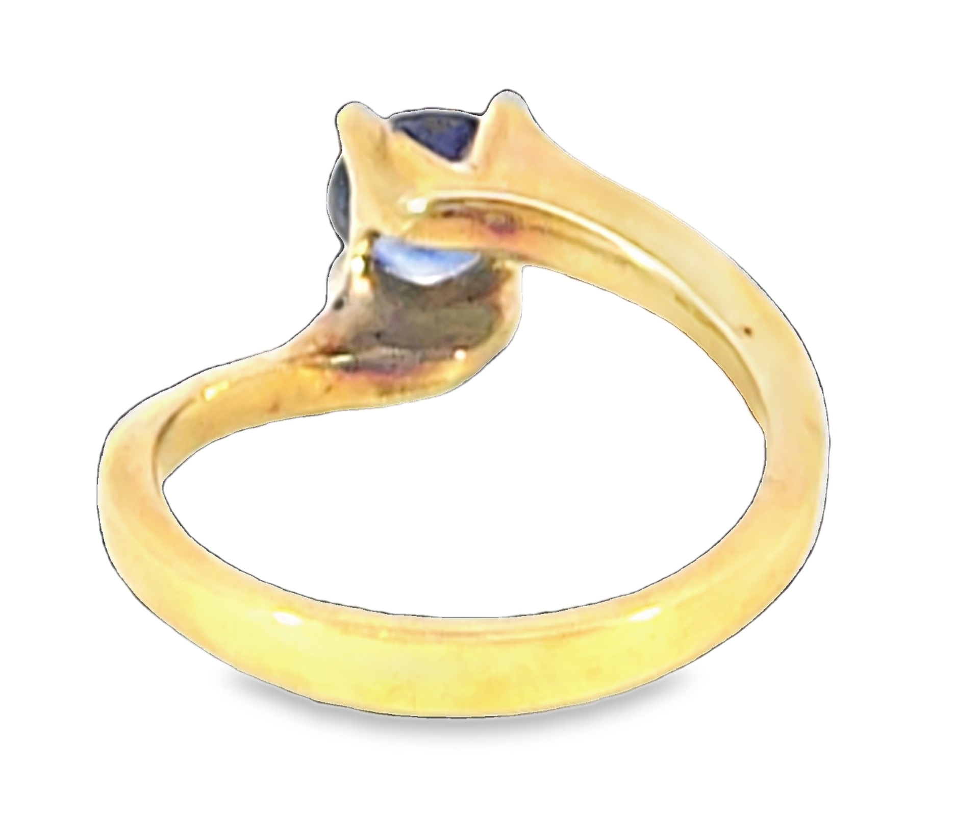 Blue Sapphire Sri Lanka Genuine 18 KT, Yellow Gold Engagement Ring H16 - Image 8