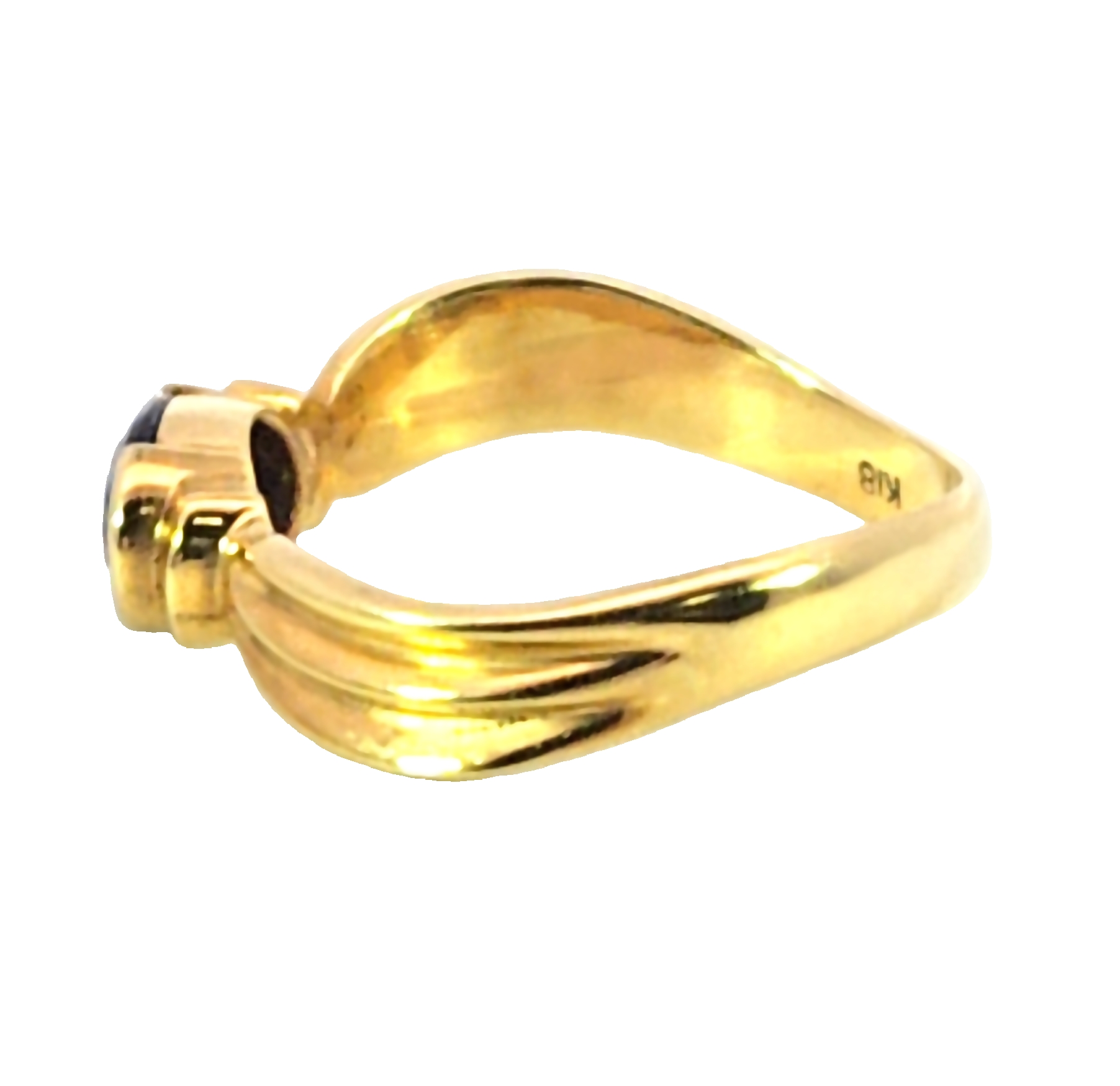 Blue Sapphire Sri Lanka Genuine 18 KT, Yellow Gold Engagement Ring H24 - Image 3
