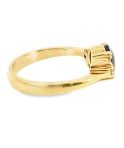 Alternative view of Blue Sapphire Diamond Natural Genuine 18 KT, Yellow Gold Engagement Ring H31