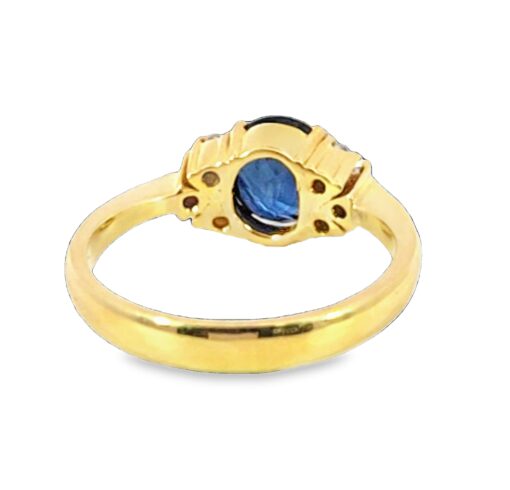 Blue Sapphire Diamond Natural Genuine 18 KT, Yellow Gold Engagement Ring H31 - Image 3