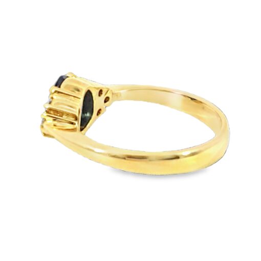 Blue Sapphire Diamond Natural Genuine 18 KT, Yellow Gold Engagement Ring H31 - Image 7