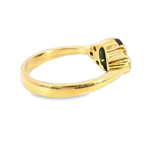 Blue Sapphire Diamond Natural Genuine 18 KT, Yellow Gold Engagement Ring H31 - Image 12