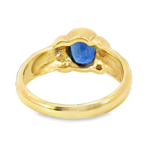 Blue Sapphire Sri Lanka Genuine 18 KT, Yellow Gold Diamond Engagement Ring H35 - Image 3