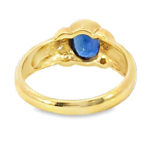 Blue Sapphire Sri Lanka Genuine 18 KT, Yellow Gold Diamond Engagement Ring H35 - Image 7