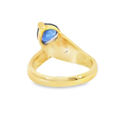 Blue Sapphire Sri Lanka Genuine 18 KT, Yellow Gold Diamond Engagement Ring H38 - Image 7