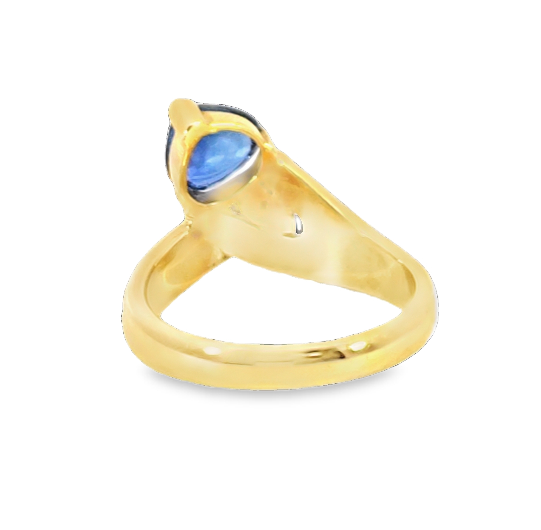 Blue Sapphire Sri Lanka Genuine 18 KT, Yellow Gold Diamond Engagement Ring H38 - Image 7
