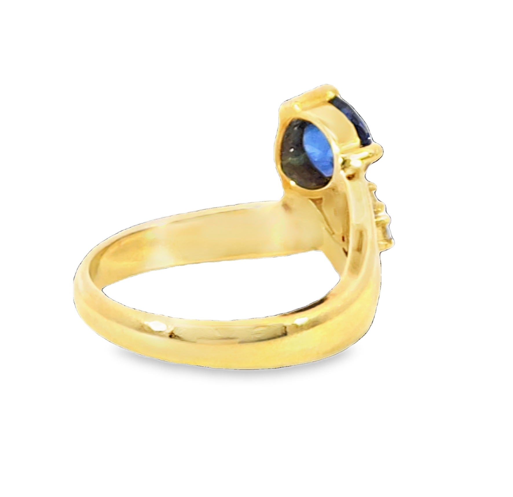 Blue Sapphire Sri Lanka Genuine 18 KT, Yellow Gold Diamond Engagement Ring H38 - Image 8