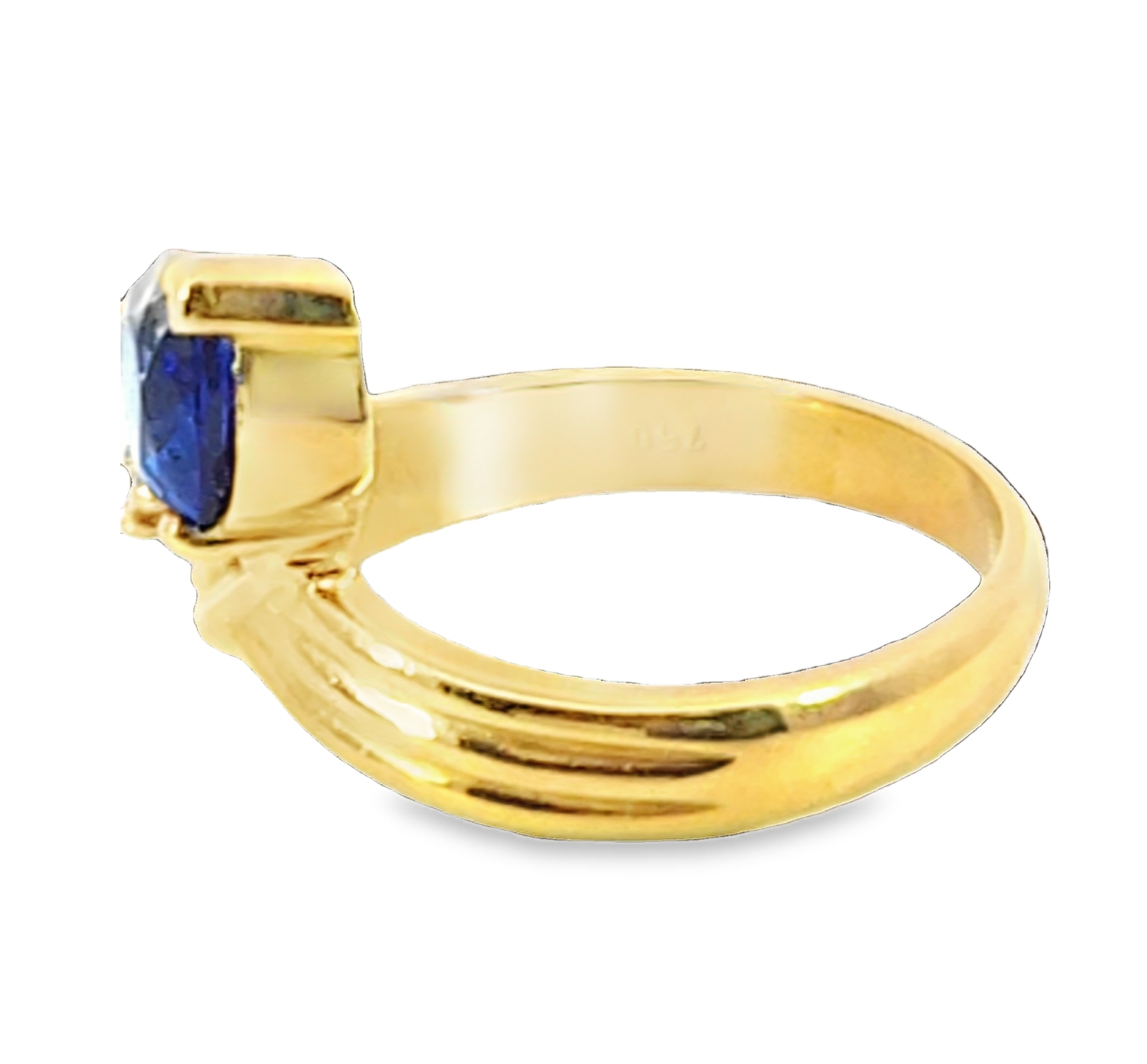 Blue Sapphire Sri Lanka Genuine 18 KT, Yellow Gold Diamond Engagement Ring H38 - Image 9