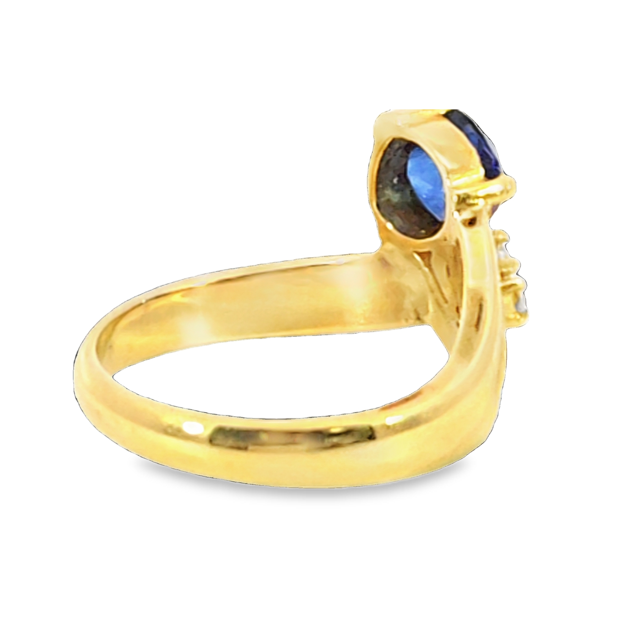 Blue Sapphire Sri Lanka Genuine 18 KT, Yellow Gold Diamond Engagement Ring H38 - Image 11