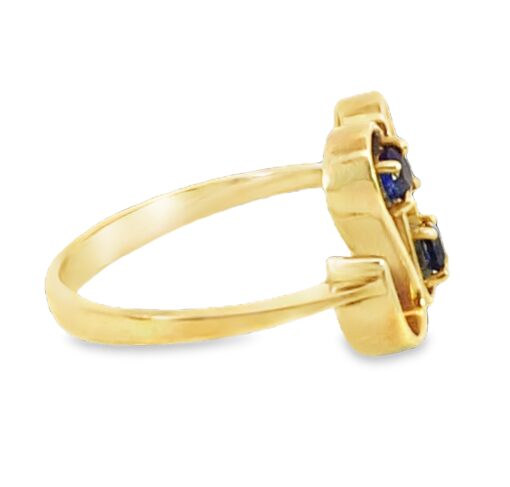 Blue Sapphire Genuine Gemstone Sri Lanka 14 KT, Yellow Gold Ring H78 - Image 2