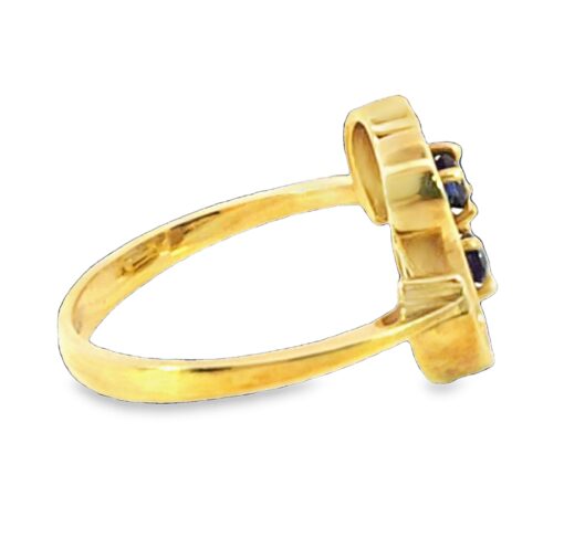 Blue Sapphire Genuine Gemstone Sri Lanka 14 KT, Yellow Gold Ring H78 - Image 9