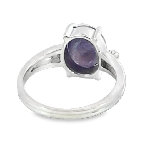 Blue Star Sapphire Diamond Natural Genuine Gemstone White Gold Ring RFK,410 - Image 2