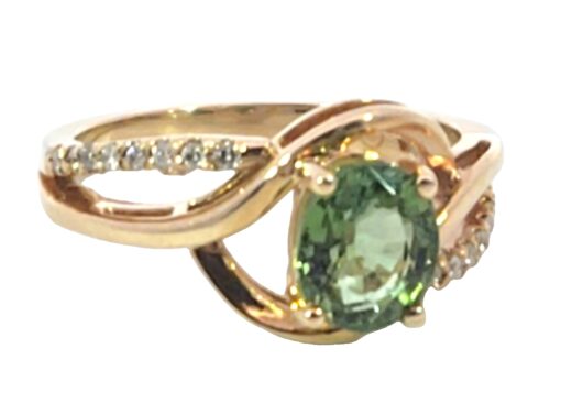 Paraiba Tourmaline 14 kt Yellow Gold Diamond Lady's Ring,RFK,538 - Image 2