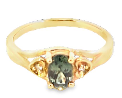 Alexandrite Natural Genuine Gemstone Diamond 14KTYellow Gold Lady's Ring RFK,567