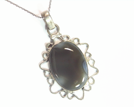 Agate Natural Genuine Gemstone Silver Pendent PSS,894 - Image 5