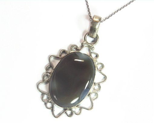 Agate Natural Genuine Gemstone Silver Pendent PSS,894 - Image 4