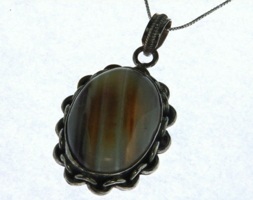 Agate Natural Genuine Gemstone Simple Design Pendant PSS,874 - Image 6