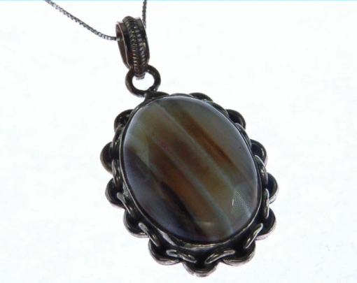 Agate Natural Genuine Gemstone Simple Design Pendant PSS,874 - Image 4
