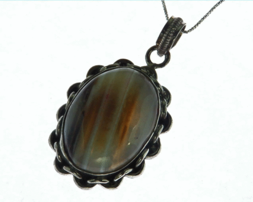Agate Natural Genuine Gemstone Simple Design Pendant PSS,874 - Image 2