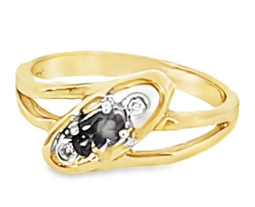 Alexandrite Natural Genuine Gemstone Diamond Yellow Gold Lady's Ring RFK,224