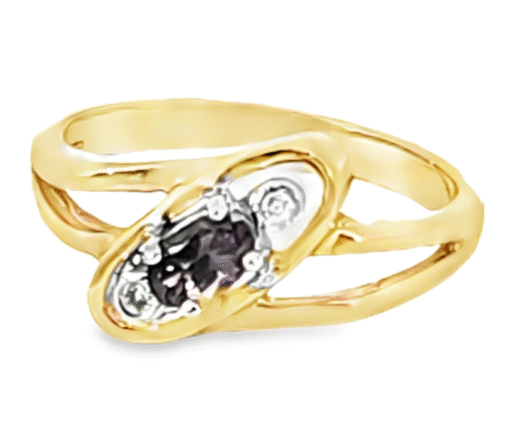 Alexandrite Natural Genuine Gemstone Diamond Yellow Gold Lady's Ring RFK,224 - Image 4