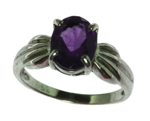 Amethyst Genuine Gemstone set in Sterling Silver Lady's Ring RSS,346