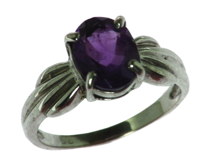 Amethyst Genuine Gemstone set in Sterling Silver Lady's Ring RSS,346 - Image 4