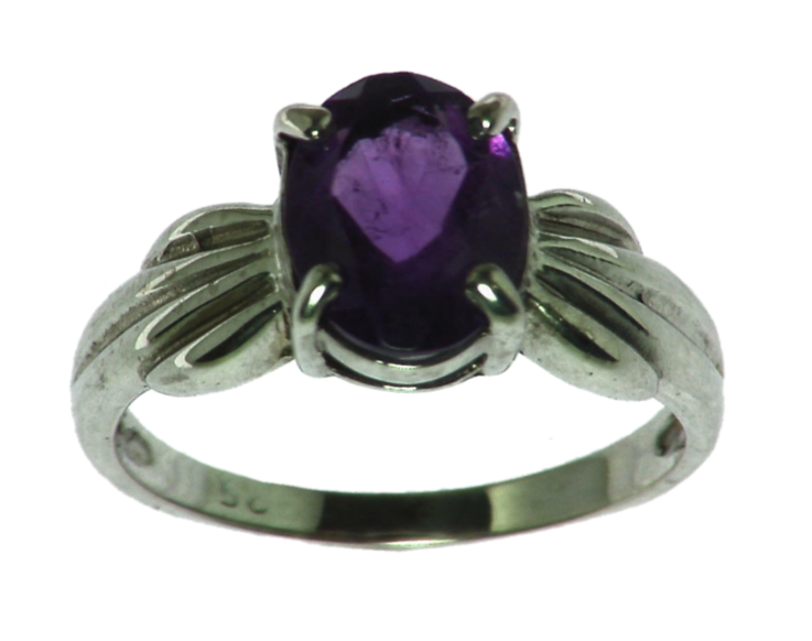 Amethyst Genuine Gemstone set in Sterling Silver Lady's Ring RSS,346 - Image 3