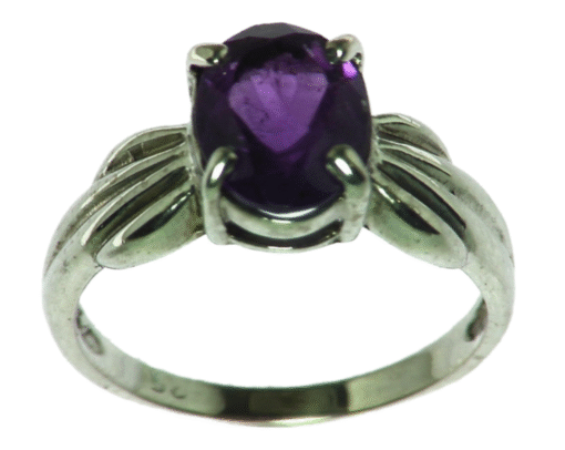 Amethyst Genuine Gemstone set in Sterling Silver Lady's Ring RSS,346 - Image 2