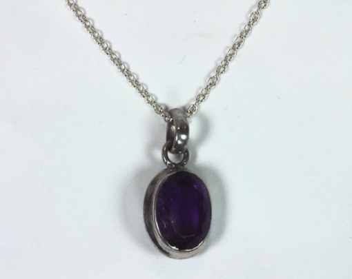 Amethyst Genuine Gemstone set in sterling silver Pendent PSS,877 - Image 6