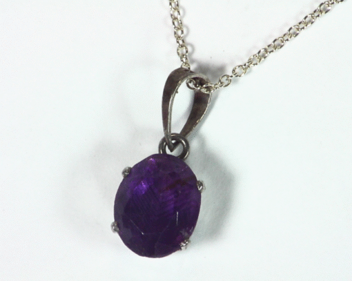 Amethyst Genuine Gemstone set in sterling silver Pendent PSS,919 - Image 6