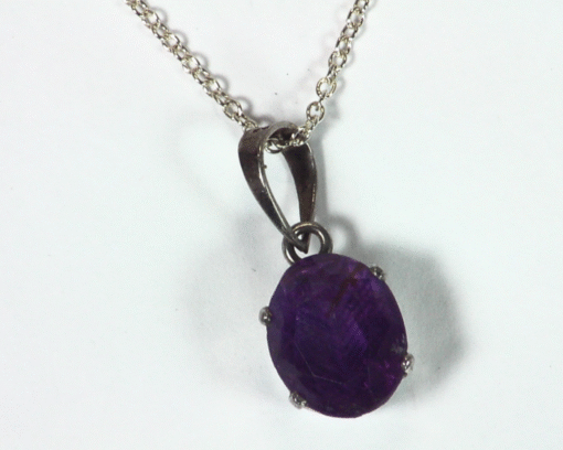 Amethyst Genuine Gemstone set in sterling silver Pendent PSS,919 - Image 5