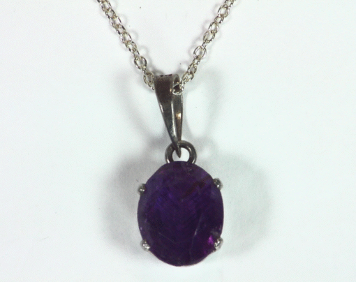 Amethyst Genuine Gemstone set in sterling silver Pendent PSS,919 - Image 4