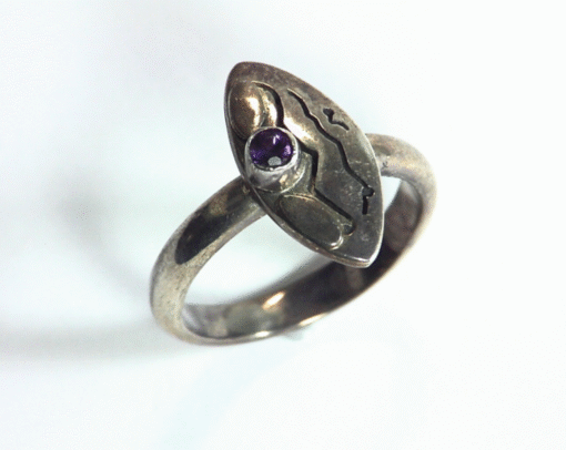 Amethyst Natural Genuine Gemstone Set in Sterling Silver RSS,1087