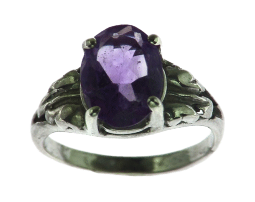 Amethyst Natural Genuine Gemstone Sterling Silver Ring RSS,347