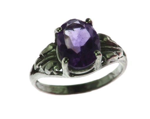 Amethyst Natural Genuine Gemstone Sterling Silver Ring RSS,347 - Image 5