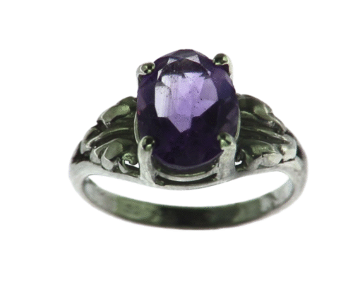 Amethyst Natural Genuine Gemstone Sterling Silver Ring RSS,347 - Image 4