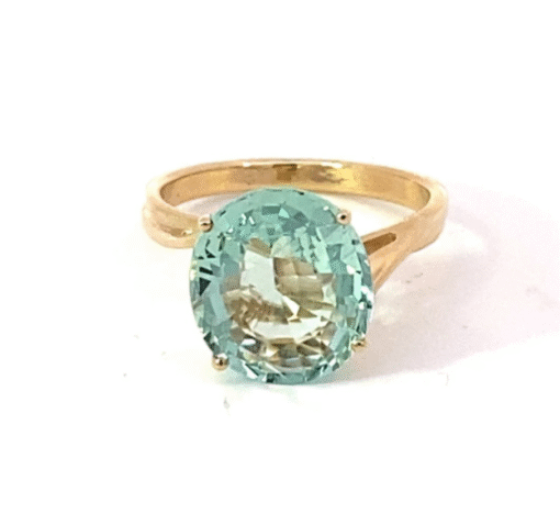 Aquamarine Natural Genuine Gemstone 14 Kt White Gold Lady's  Ring RFK560