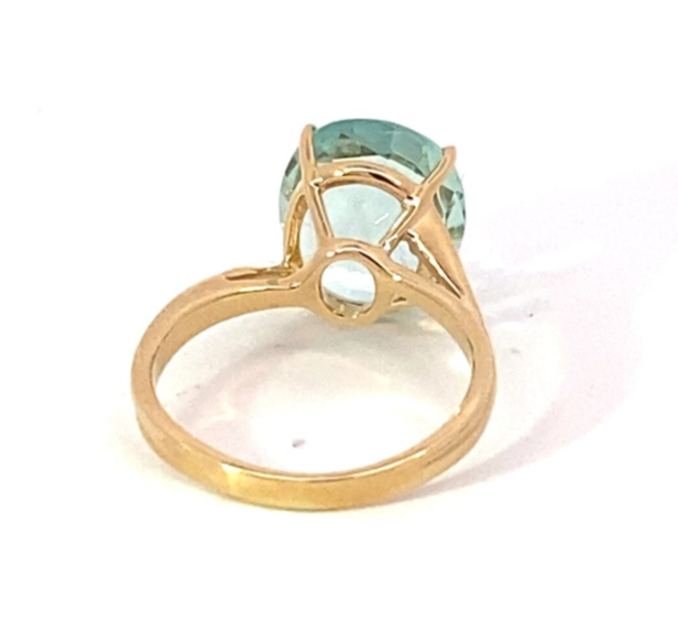 Aquamarine Natural Genuine Gemstone 14 Kt White Gold Lady's  Ring RFK560 - Image 6